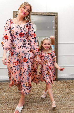 Mother And Daughter Floral Print Dress